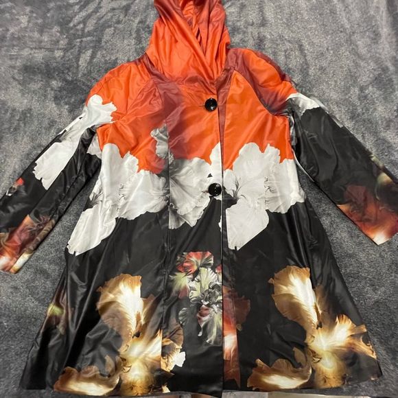 Jackets & Blazers - Angel Apparel 220$  orange&Black Flower coat lightweight ￼ Size L